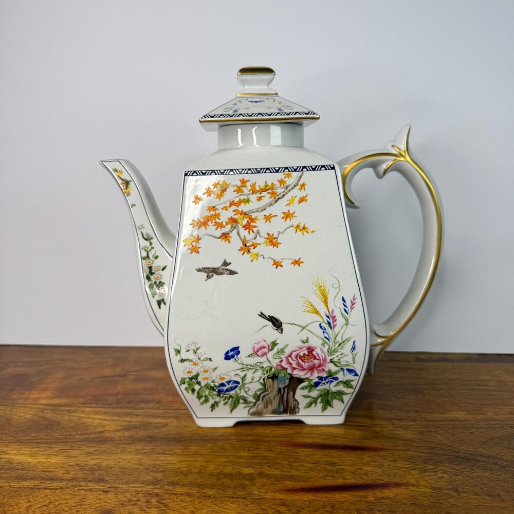 Vintage Franklin Mint Teapot The Birds and Flowers of the Orient 1992 Tea Pot